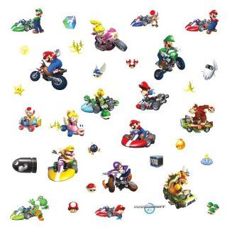 Roommates 771Scs Nintendo Mario Kart Peel And Stick Wall Decals, 34 Count   Wall Decor Stickers  