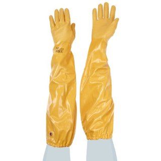 Showa Best 772 Atlas Nitrile Coated Glove, Cotton Interlock Liner, Chemical Resistant, 26" Length, X Large (Pack of 12 Pairs) Chemical Resistant Safety Gloves