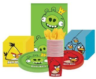 Angry Birds Deluxe Party Supplies Pack Including Plates, Cups, Napkins and Tablecover   16 Guests Toys & Games