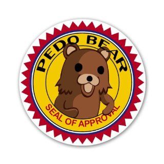 Pedophile PEDO Bear Seal of Approval Car Sticker Decal 4" 