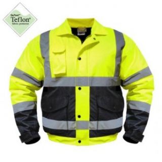 High Visibility Class III Reflective Jacket Removable Lining Two Tone Work Utility Outerwear Clothing