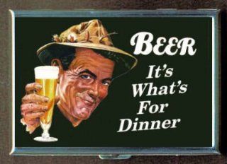 Beer It's What's For Dinner Double Sided Cigarette Case, ID Holder, Wallet with RFID Theft Protection
