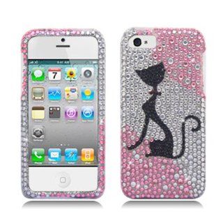Aimo IPH5PCLDI754 Dazzling Diamond Bling Case for iPhone 5   Retail Packaging   Pink Cat Cell Phones & Accessories