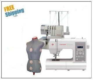 Singer 7470 & 14CG754 Serger with Dress Form Combo