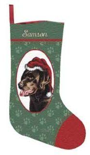 Personalized Dog Christmas Stocking   Lab (Chocolate)   Christmas Stocking Labrador Personalized
