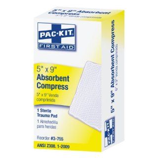 Pac Kit 3 755 Sterile Abdominal Trauma Pad, 9" Length x 5" Width Science Lab First Aid Supplies