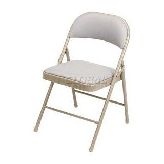Padded Fabric Folding Chair   Beige  