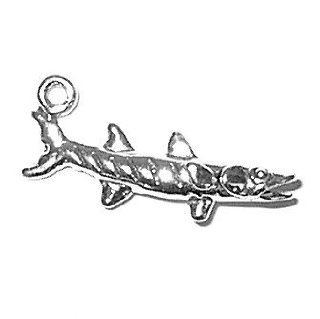 Gift Boxed Sterling Silver Barracuda Charm Ocean Jewelry