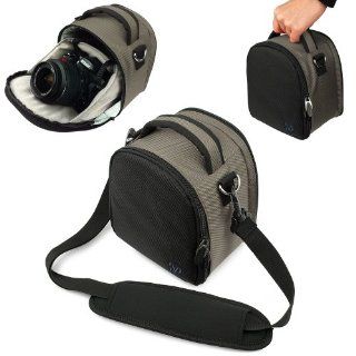 Vangoddy designed Silver Small DSLR & SLR Camera Bag, Laurel Luxury Design For all Canon SLR Entry Level or Professional Cameras with Unique Flip out Compartment, Guaranteed Fit (EOS Rebel T3, T3i, T2i, T1i, XS, EOS 60D, 7D, 5D Mark II Full Frame CMOS,