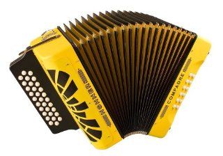 Hohner Compadre 31x12 Button Diatonic Accordion, Key of Bb/Eb/Ab, Yellow, COBY Musical Instruments