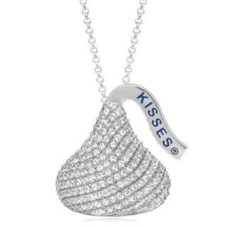 Hershey's Kisses Large CZ Necklace in Sterling Silver Jewelry