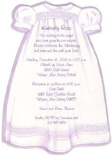 Purple Christening Gown Baptism Christening Invitations   Set of 20  Paper Stationery Sets  Baby