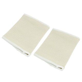 2 Pcs Beige White Elastic Band Pullover Wrist Support Protector Brace Sports & Outdoors