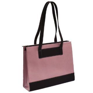 The Runway Leather & Twill Ladies Laptop Computer Tote Bag   Pink Computers & Accessories