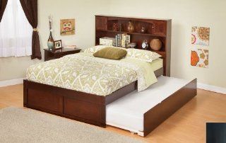 Urban Lifestyle Newport Bookcase Bed with Trundle Finish Espresso, Size Twin Home & Kitchen