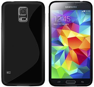 New Samsung Galaxy S5 (SM G900   ALL Models) 2014 BLACK 'S' Line Wave Gel / Silicone / Hybrid Case Cover Skin With BONUS Samsung Galaxy S5 Screen Protector   Accessories Accessory By InventCase Cell Phones & Accessories