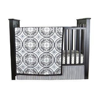 Trend Lab Medallions 6 Piece Crib Bedding Set   Black/White/Gray  Trend Lab Baby Crib Bedding Sets  Baby