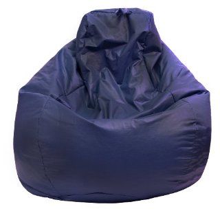 Gold Medal 30011246824TD Large Leather Look Tear Drop Bean Bag, Navy   Bean Bag Chairs