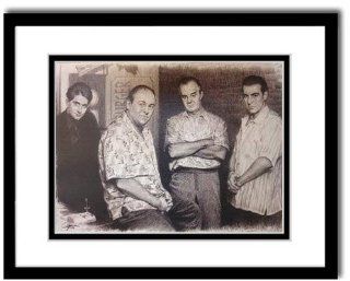 The Sopranos Cast III Sketch Portrait, Charcoal Graphite Pencil Drawing Poster   16" x 20" Framed Print (WU122)  
