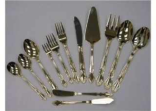 Decorative Living 102 Piece Gold Plated Flatware Set, Service for 12 Kitchen & Dining