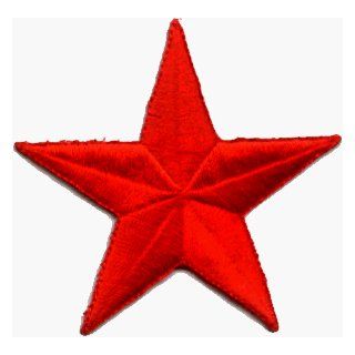 Solid Red Star   3"   Embroidered Iron On or Sew On Patch Clothing
