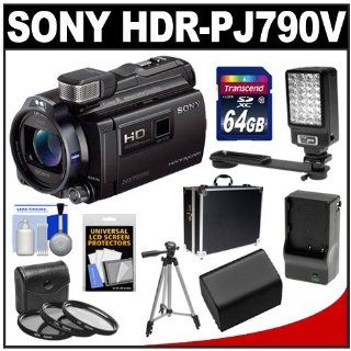 Sony Handycam HDR PJ790V 96GB 1080p HD Video Camera Camcorder with Projector (Black) with 64GB Card + Battery & Charger + Hard Case + LED Light + 3 Filters + Tripod + Accessory Kit  Sony Hd Videoc?mara  Camera & Photo