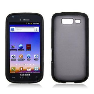 Samsung Galaxy S Blaze 4G T769 Case   Black Smoked Softgrip Hard Hybrid Gel Cover Cell Phones & Accessories