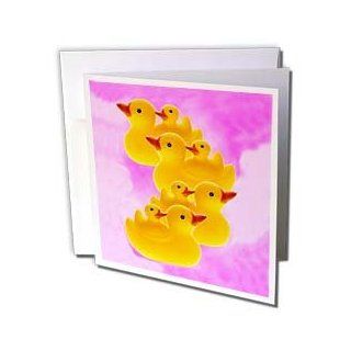gc_836_1 Rubber Duck   Ducks on pink   Greeting Cards 6 Greeting Cards with envelopes  Blank Greeting Cards 