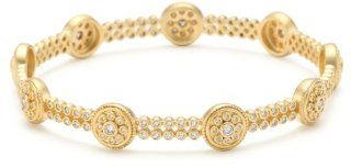 Freida Rothman "Classics" Collection Gold Nautical Button Stations Bangle Bracelet Jewelry