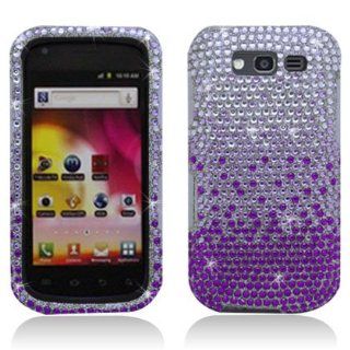 Aimo Wireless SAMT769PCDI174 Bling Brilliance Premium Grade Diamond Case for Samsung Galaxy S Blaze 4G T769   Retail Packaging   Purple Waterfall Cell Phones & Accessories