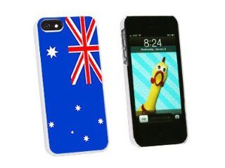Graphics and More Australia Flag Snap On Hard Protective Case for iPhone 5/5s   Non Retail Packaging   White Cell Phones & Accessories
