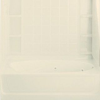 Sterling 76110120 47 Ensemble Tile Whirlpool Bath Kit Right Hand 60" x 42" x 72", Almond   Recessed Bathtubs  