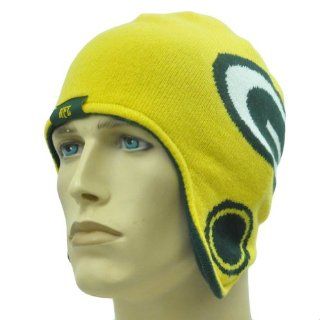 NFL Green Bay Packers Gameday Helmet Ear Flaps Fleece Beanie Knit Hat Toque  Sports Fan Beanies  Sports & Outdoors