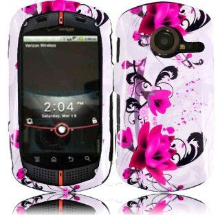 Purple Lily Design Hard Case Cover for Verizon Wireless Casio G'zOne Commando C771 Cell Phones & Accessories