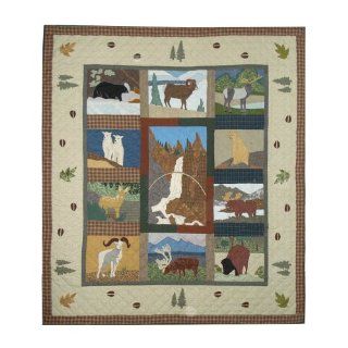 Patch Magic King Rocky Mountain Quilt, 105 Inch by 95 Inch   Rustic Quilt