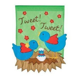 Tweet Tweet Chicks House Flag  Outdoor Flags  Patio, Lawn & Garden