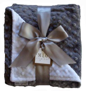 Meg Original Gray & White Minky Dot Blanket  Nursery Blankets  Baby