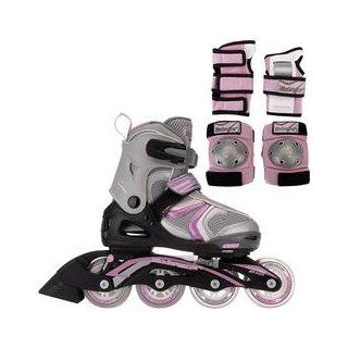 Bladerunner Fiori Adjustable In Line Skate & Protective Pad Combo Girls   One Color Adjustable 1 4  Childrens Inline Skates  Sports & Outdoors