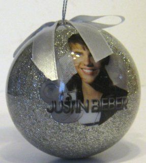Silver Justin Bieber Ball Christmas Ornament  