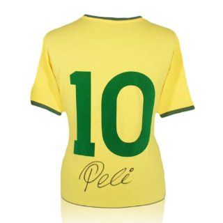Pele Number 10 Brazil Soccer Jersey Signed On The Back Sports Collectibles