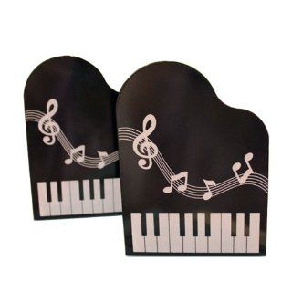 L Zone 1Pair Elegant Music Desing Nonskid Bookends Art Bookend (Black)  Office Desk Bookends 