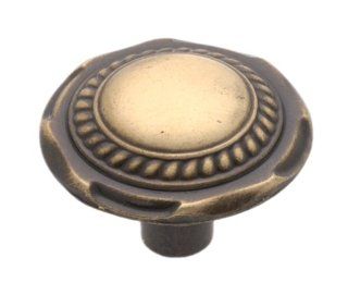 Amerock BP776 AE Classic Accesnts Knob Carriage Antique Brass, 1 1/4 Inch Diameter   Cabinet And Furniture Knobs  