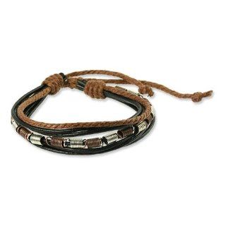 SilberDream leather bracelet black, surfer bracelet with decorative elements, for men, genuine leather LA1237S Jewelry