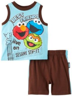 Sesame Street Baby Boys Infant 2 Piece Best Friends Short Set Infant And Toddler Shorts Clothing Sets Clothing