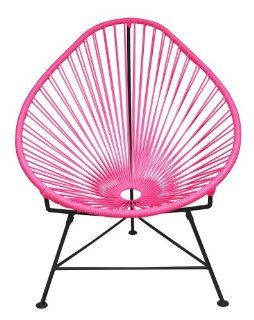 Innit Designs Acapulco Chair, Pink Weave on Black Frame  Patio Lounge Chairs  Patio, Lawn & Garden
