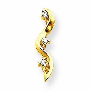 0.1 Carat 14K Gold Diamond Three Stone Pendant Jewelry