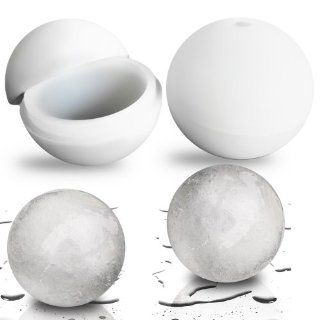 Silicone Ice Ball Maker   Sphere Ice Ball Mold BPA Free 2pcs x 2.5"   Round Ice for Slow Melting Then Ice Cubes Tray or Ice Press   Best for Japanese Style Whiskey, Cocktail and Any Beverage   Cold Your Drink Evenly and Melt Slowly So Your Drink Doesn
