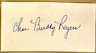 Charles "Buddy" Rogers Autograph   Signed 3.5x6.6 Paper Cut   Signed in Ballpoint Pen   Married to Mary Pickford   Films Wings / Mexican Spitfire's Baby / Varsity   Rare   Collectible Charles Buddy Entertainment Collectibles