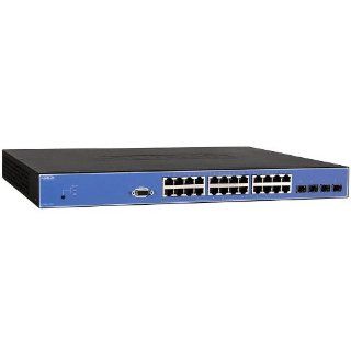 28 Port Managed Layer 3 Gigabit Ethernet Switch supporting 802.3af & Legacy Power over Ethernet. Includes 24   10/100/1000Base T access ports and 4   Enhanced SFP Gigabit (1Gbps/2.5Gbps) Ethernet Ports. Features include 802.1Q VLANs, GVRP, 802.1p QoS,