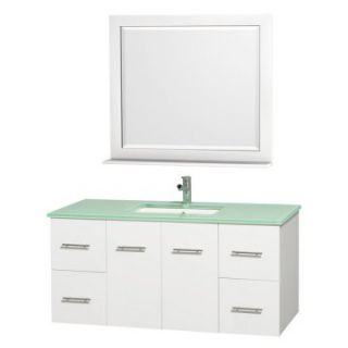 Wyndham Collection Centra 48 in. Single Bathroom Vanity Set   White   Single Sink Bathroom Vanities